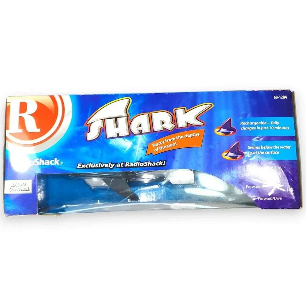 RADIO SHACK Radio Remote Control Shark-NEW in box- Kids Toys Pool Vintage